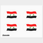 Syrische Vlagsticker Ovale Sticker (Vel)