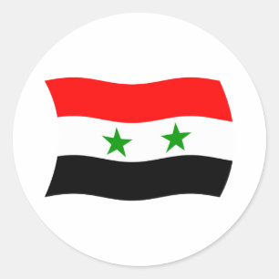 Syrische Vlagsticker Ronde Sticker