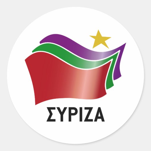 SYRIZA RONDE STICKER (Voorkant)