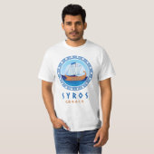 Syros, Griekenland Grieks scheepsontwerp Mannen T-shirt (Voorkant volledig)