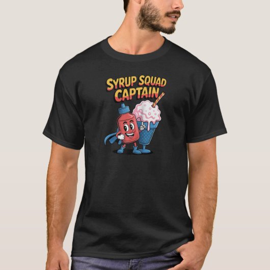 Syrup Squad Captain Shaved Ice Summer Foodie Desig T-shirt (Voorkant)