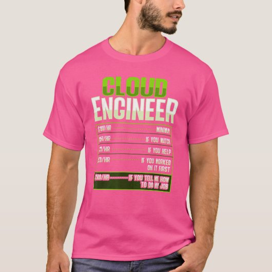 Sys admin en ontwikkelaar voor een Cloud devops en T-shirt (Voorkant)