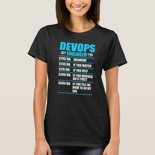 Sys admin en ontwikkelaar voor een Cloud devops en T-shirt (Voorkant)