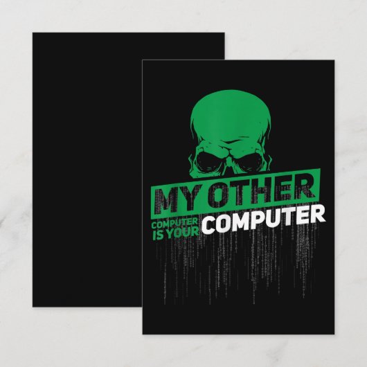 Sysadmin Engineer Hacker Nerd Admin Code ontwikkel Kaart (Voorkant / Achterkant)