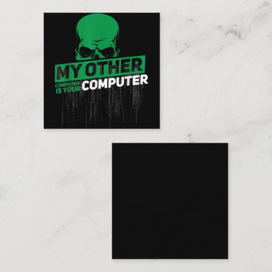 Sysadmin Engineer Hacker Nerd Admin Code ontwikkel Vierkante Visitekaartje (Voorkant / Achterkant)