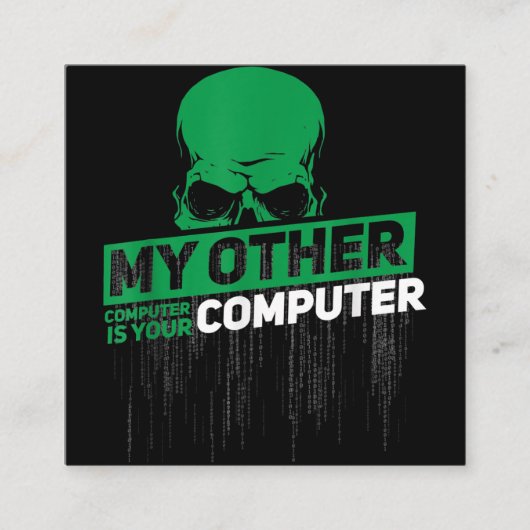 Sysadmin Engineer Hacker Nerd Admin Code ontwikkel Vierkante Visitekaartje (Voorkant)