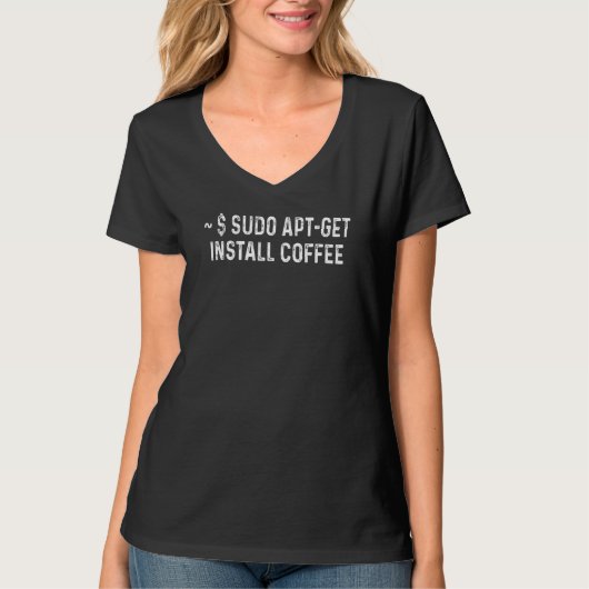 Sysadmin Sudo Apt Get Install Coffee All Des Ge T-shirt (Voorkant)