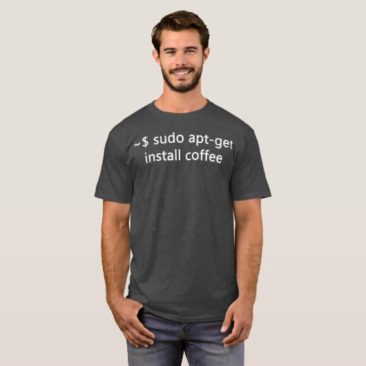 Sysadmin Sudo AptGet Install Coffee Linu T-shirt (Voorkant volledig)