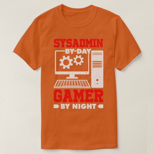Sysadmin tegen dag voor nacht t-shirt (Design voorkant)