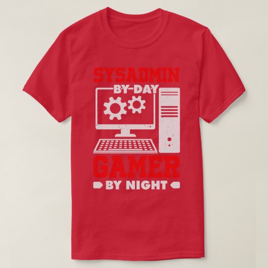Sysadmin tegen dag voor nacht t-shirt (Design voorkant)