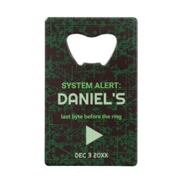 Systeem Alarm Hacker Vrijgezellenfeest Flesopener Creditkaart Flessenopener