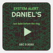 Systeem Alert Hacker Verjaardagsfeest Vierkant Sti Vierkante Sticker (Voorkant)