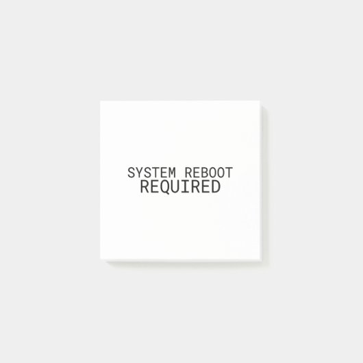 Systeem Herstart Vereist Minimalist Post-it® Notes (Voorkant)