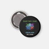 Systeem Kleur Fout 404 Tech Storing Microchip Graf Magneet (Voorkant / Achterkant)