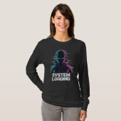 Systeem laden – Cyber Glitch Hacker T-shirt (Voorkant volledig)
