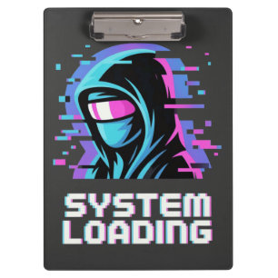 Systeem laden – Cyber Glitch Hoodie Kunst Klembord
