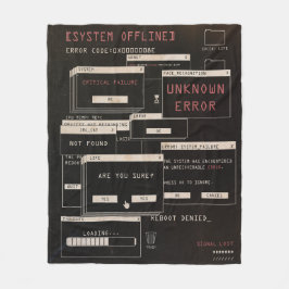 Systeem offline - Techno-Brutalist ontwerp Fleece Deken