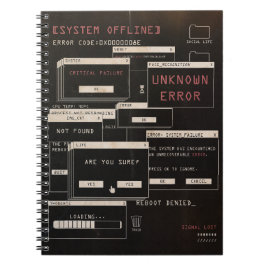 Systeem offline - Techno-Brutalist ontwerp Notitieboek