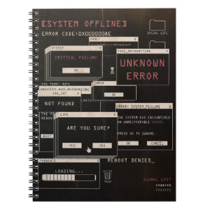 Systeem offline - Techno-Brutalist ontwerp Notitieboek