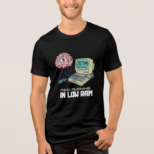 Systeem Overdenkt-Funny Design Tri-Blend Shirt (Voorkant)
