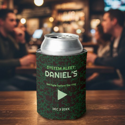 Systeem Waarschuwing Hacker vrijgezellenfeest blik Blikjeskoeler