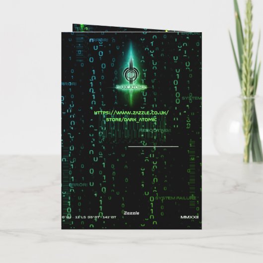 Systeemfout Cyberpunk Screaming Skull Green Kaart (Achterkant)