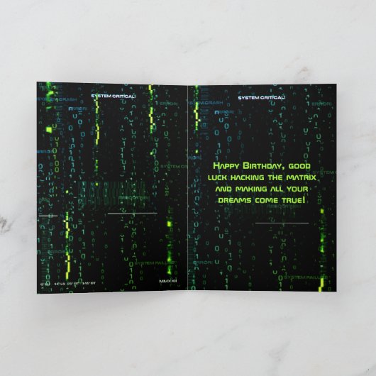 Systeemfout Cyberpunk Screaming Skull Green Kaart (Binnen)