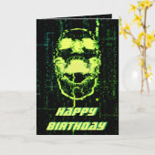 Systeemfout Cyberpunk Screaming Skull Green Kaart (Gele Bloem)