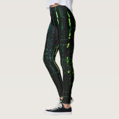 Systeemfout Cyberpunk Screaming Skull Green Leggings (Links)
