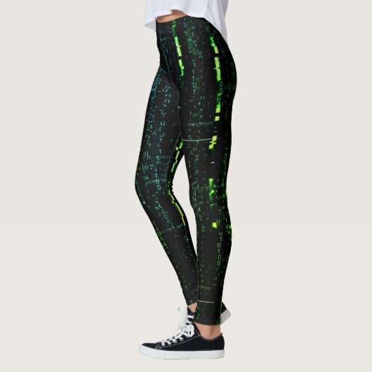 Systeemfout Cyberpunk Screaming Skull Green Leggings (Links)