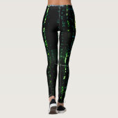 Systeemfout Cyberpunk Screaming Skull Green Leggings (Achterkant)