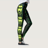 Systeemfout Cyberpunk Screaming Skull Green Leggings (Rechts)