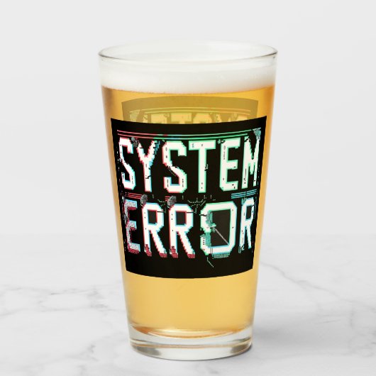 Systeemfout glitch-lettertype, cyberpunk-pixel glas (Achterkant gevuld)