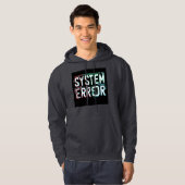 Systeemfout glitch-lettertype, cyberpunk-pixel hoodie (Voorkant volledig)