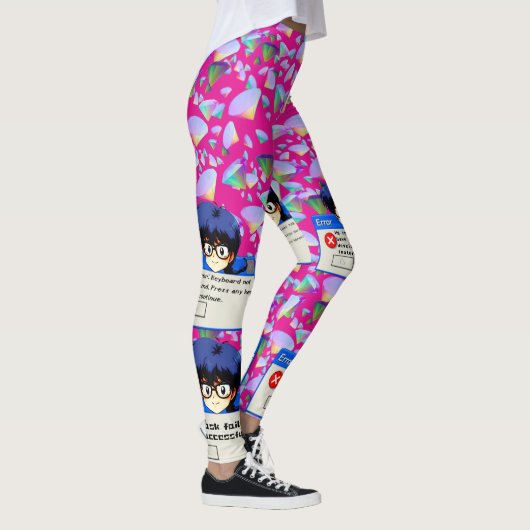Systeemfout: Retro Nerd Esthetiek Leggings (Rechts)
