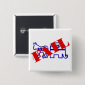 Systeemfout van twee partijen vierkante button 5,1 cm (Voorkant /achterkant)