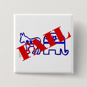 Systeemfout van twee partijen vierkante button 5,1 cm