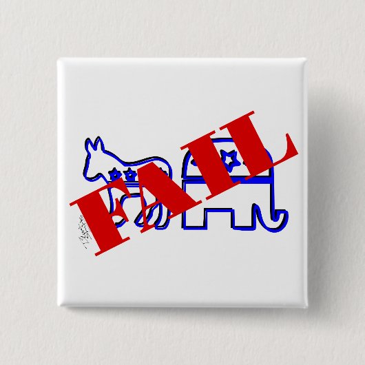 Systeemfout van twee partijen vierkante button 5,1 cm (Voorkant)