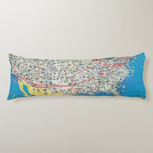 Systeemkaart van American Airlines Lichaamskussen (Voorkant)