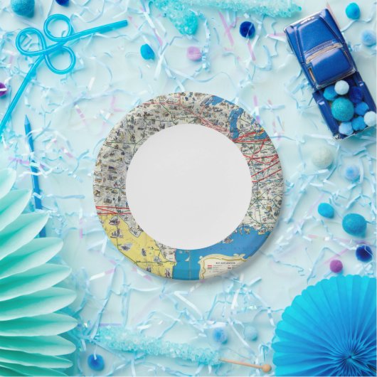 Systeemkaart van American Airlines Papieren Bordje (Feest)