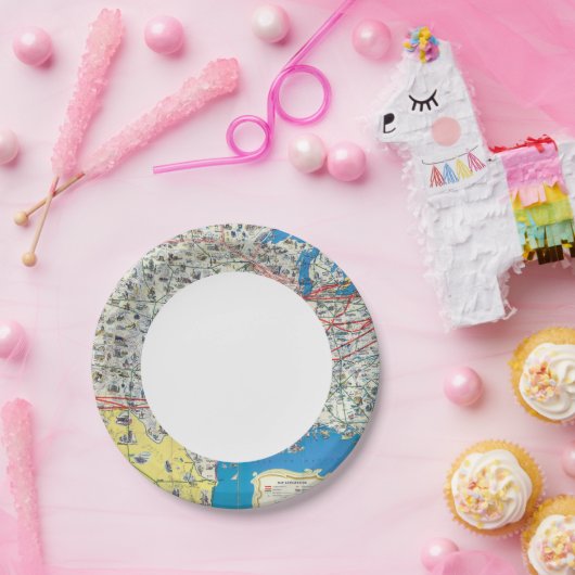 Systeemkaart van American Airlines Papieren Bordje (Feest)