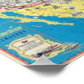 Systeemkaart van American Airlines Poster (Hoek)