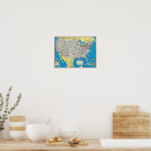 Systeemkaart van American Airlines Poster (Keuken)