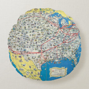 Systeemkaart van American Airlines Rond Kussen
