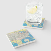 Systeemkaart van American Airlines Stenen Onderzetter (Zijkant)