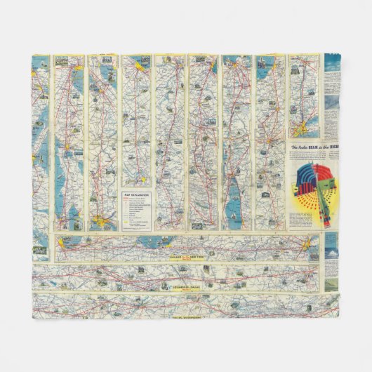 Systeemkaart van Verso American Airlines Fleece Deken (Voorkant (Horizontaal))