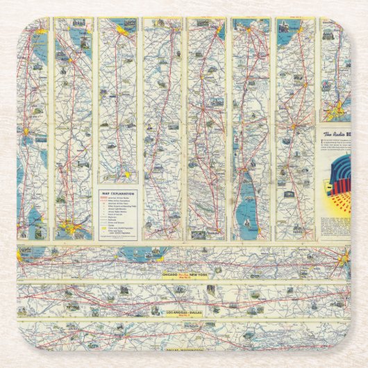 Systeemkaart van Verso American Airlines Kartonnen Onderzetters (Voorkant)