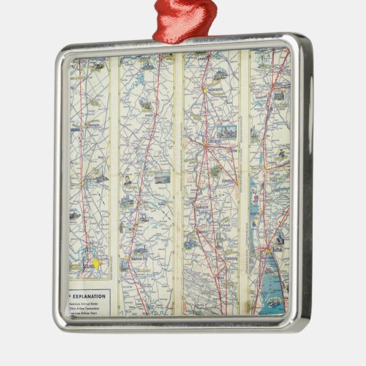 Systeemkaart van Verso American Airlines Metalen Ornament (Links)