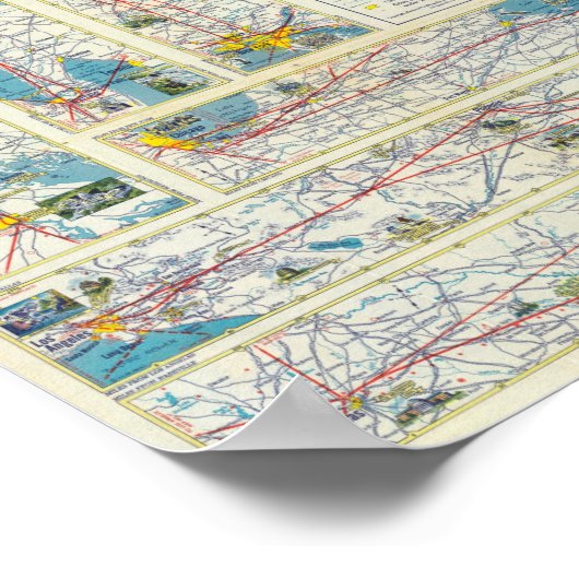 Systeemkaart van Verso American Airlines Poster (Hoek)