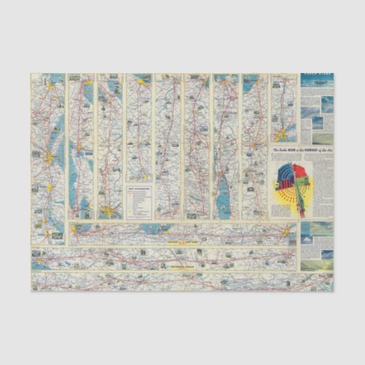 Systeemkaart van Verso American Airlines Tissuepapier (Voorkant)